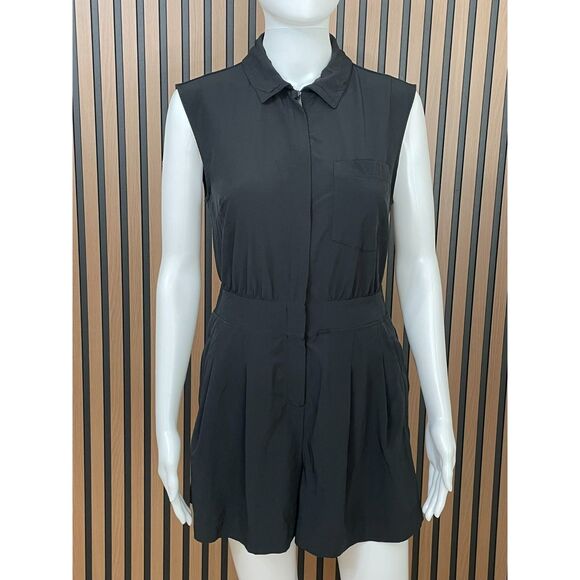Athleta Brooklyn Women's 4P Black Jumpsuit Polyester Mini Romper Utility Travel - Picture 1 of 11